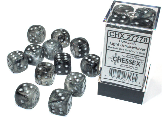 Chessex: 16mm - Light Smoke/Silver