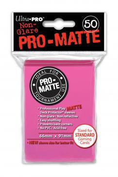 Ultrapro: Matte Standard Card Sleeves 50ct - Bright Pink