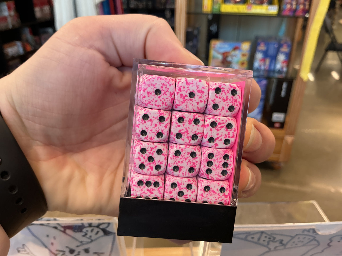 Chessex speckled d6 36pc pink