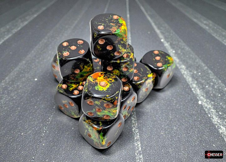 Chessex: 12pc 16mm d6 Dice Block - Brush Deep Forest
