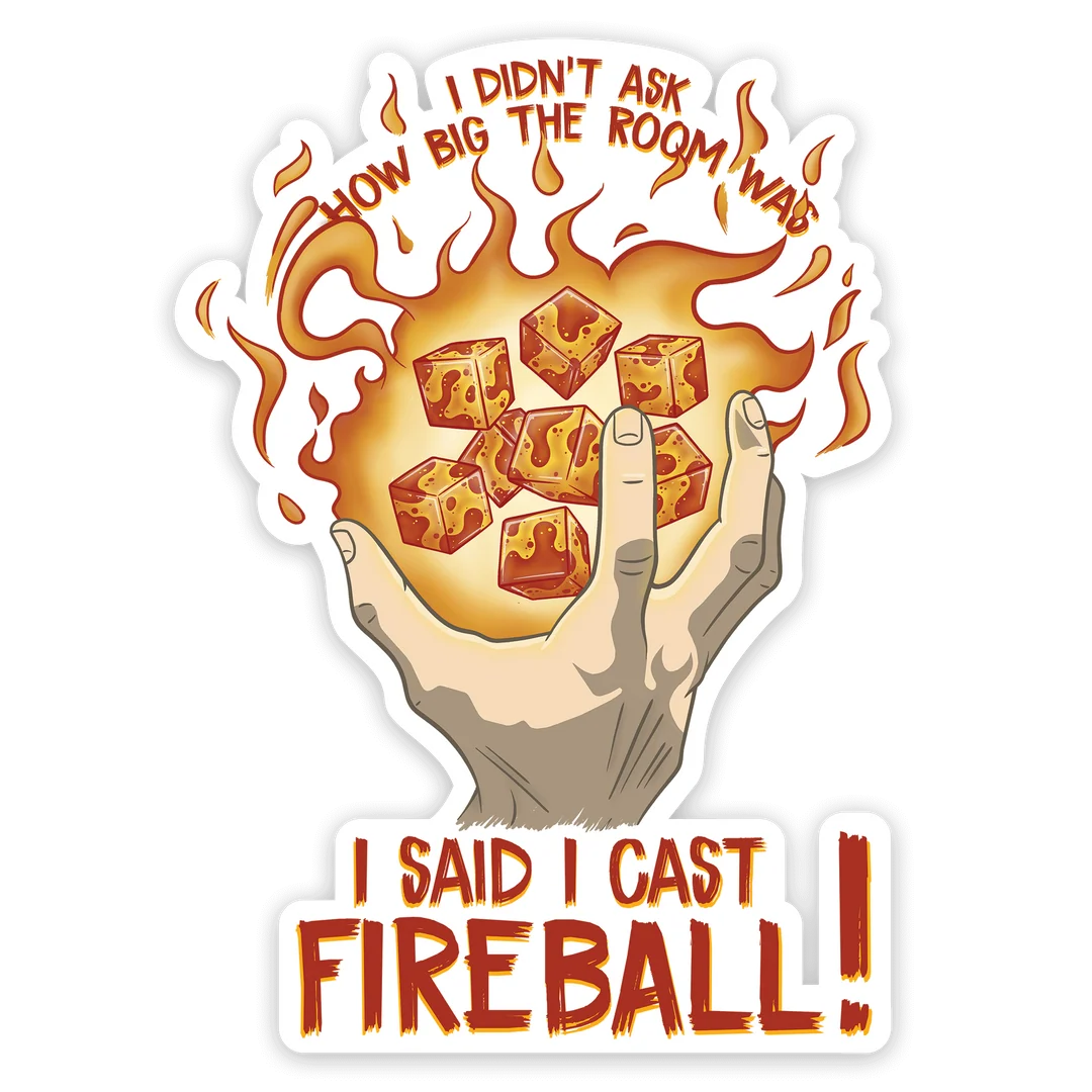 “I Cast Fireball” Vinyl Sticker
