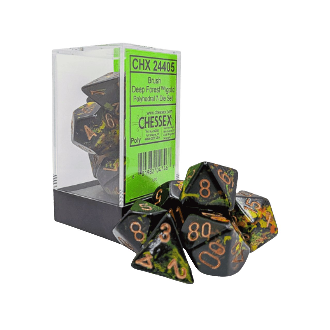 Chessex Brush Polyhedral Set - Deep Forest