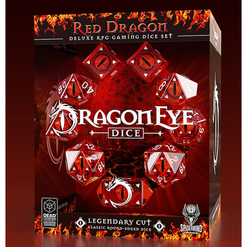 Dragon Eye Dice: Legendary Round Cut - Red Dragon