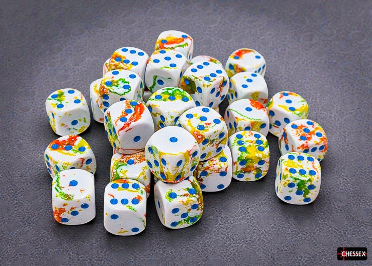 Chessex: 36pc 12mm d6 Dice Block - Brush Breezy/Blue