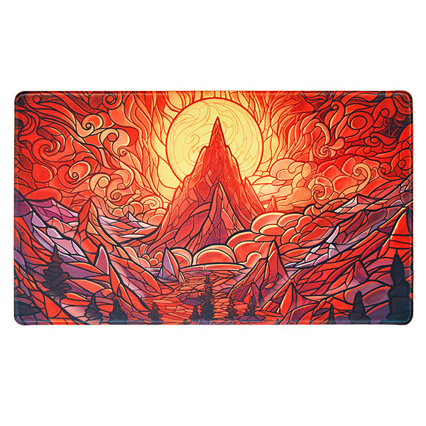 Arcane Fortress Stained Glass Playmat: Burning Mountain