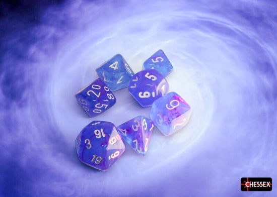 Chessex Nebula Aura/White Luminary Polyhedral 7-Dice Set