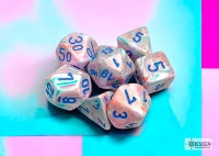Chessex Festive Pop Art/Blue Polyhedral 7-Dice Set