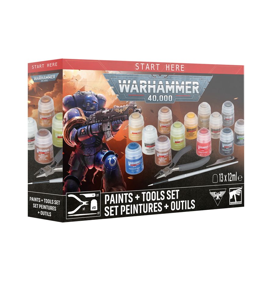 Warhammer 40k: Paints + Tools Set