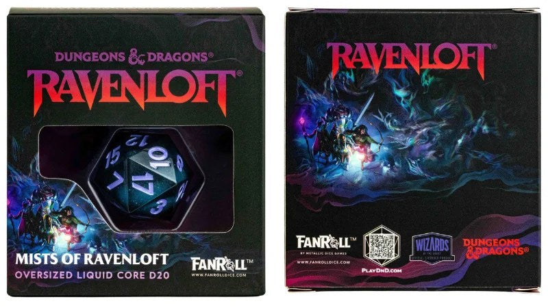 FanRoll: D&D Ravenloft - Mist of Ravenloft - Oversized Liquid Core D20