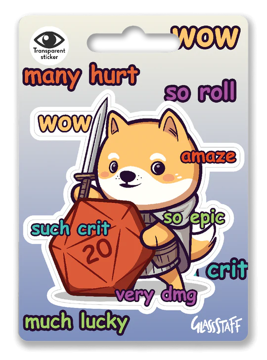 "Wow Much Crit" Vinyl Sticker