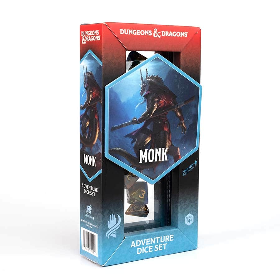 Dungeons and Dragons: Adventure Dice - Monk Blue/Gold