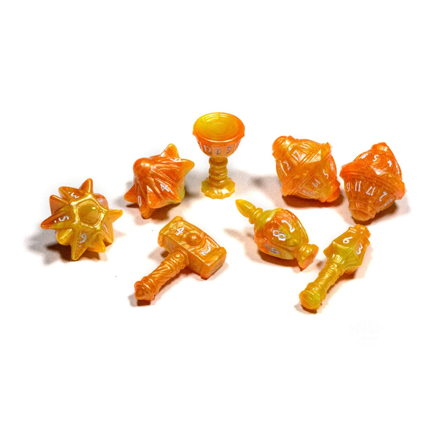 PolyHero Cleric 8 Dice Set - Sunstone