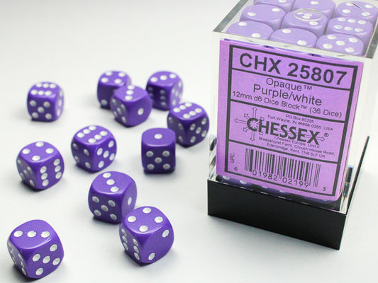 Chessex: 12mm - Purple/White