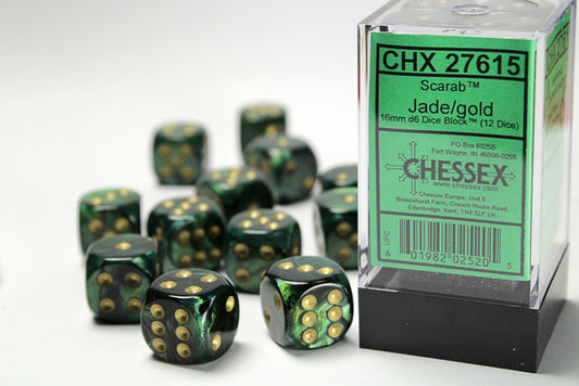 Chessex: 16mm - Jade/Gold