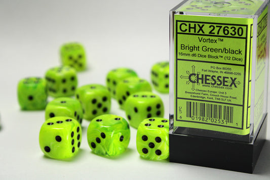 Chessex: 16mm - Bright Green/Black