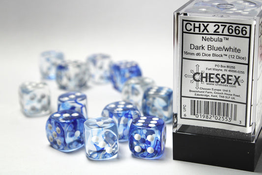 Chessex: 16mm - Dark Blue/White
