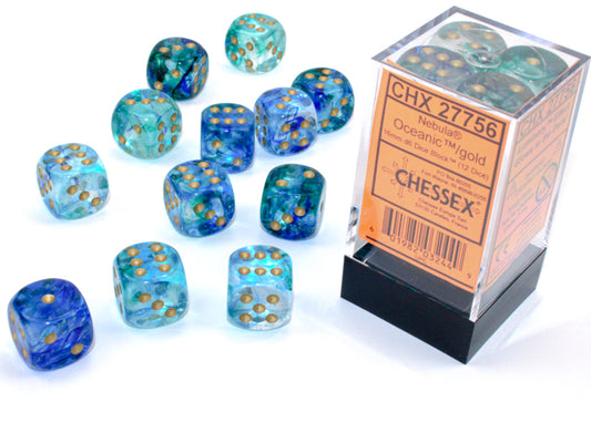 Chessex: 16mm - Oceanic/Gold