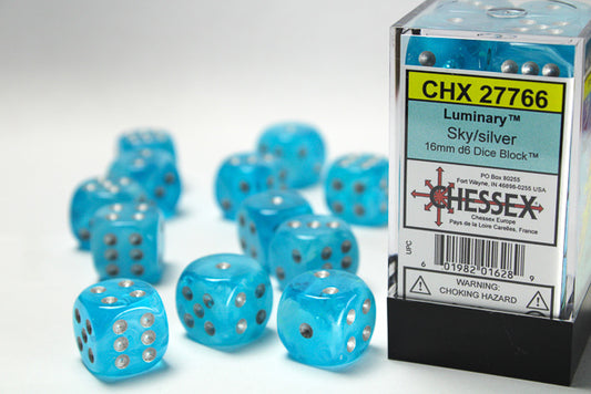 Chessex: 16mm - Luminary Sky/Silver