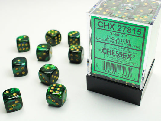 Chessex: 12mm - Jade/Gold
