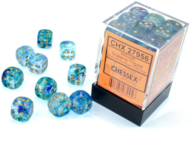 Chessex: 12mm - Oceanic/Gold