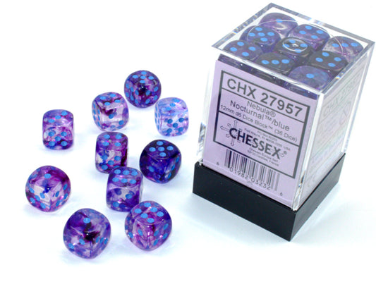 Chessex: 12mm - Nocturnal/Blue