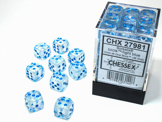 Chessex: 12mm - Icicle/Light Blue