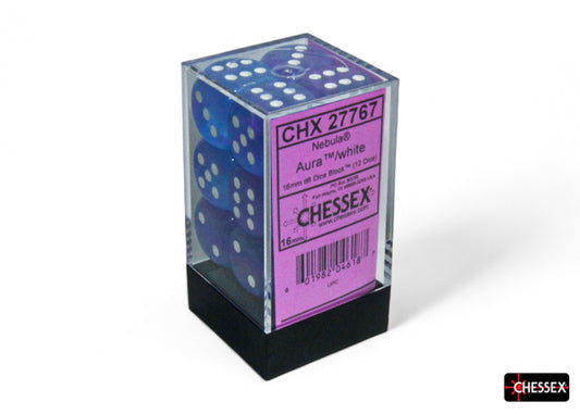 Chessex: 16mm - Nebula Aura/White