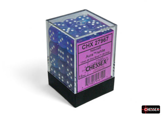 Chessex: 12mm - Nebula Aura/White
