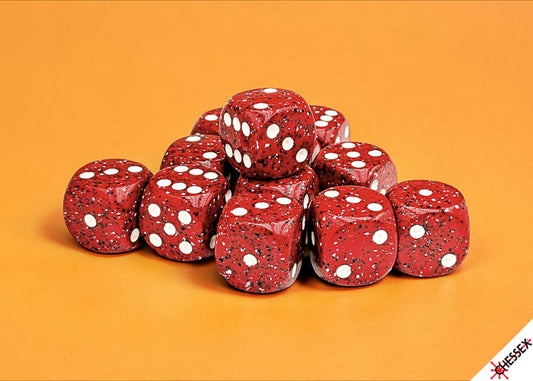 Chessex: 12pc 16mm d6 Dice Block - Speckled Lava Stone