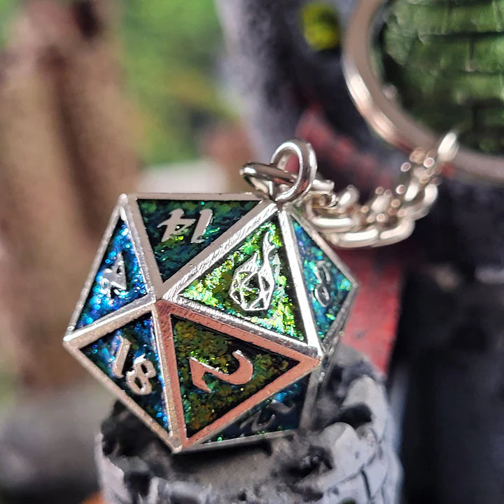 Fob of Fate - Guardian Silver with Sparkle Green Enamel
