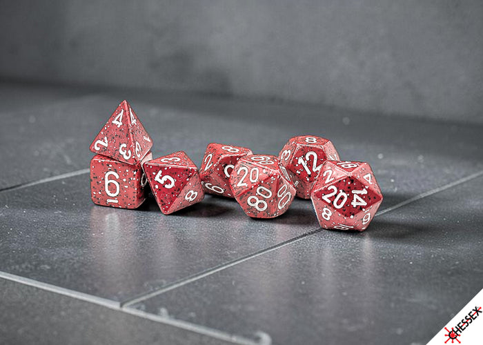 Chessex: 7pc Polyhedral Dice Set - Speckled Lava Stone