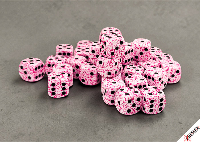 Chessex: 36pc 12mm d6 Dice Block - Speckled Pink