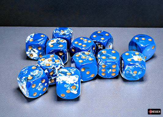 Chessex: 12pc 16mm d6 Dice Block - Brush Wavebreak