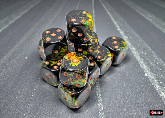 Chessex: 12pc 16mm d6 Dice Block - Brush Deep Forest
