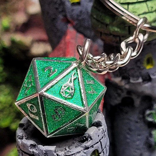 Fob of Fate - Guardian Silver with Green Glitter Enamel
