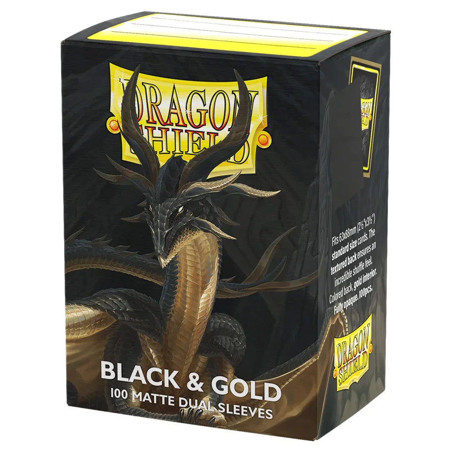 Dragon Shield: 100ct Matte Dual Sleeves - Black & Gold