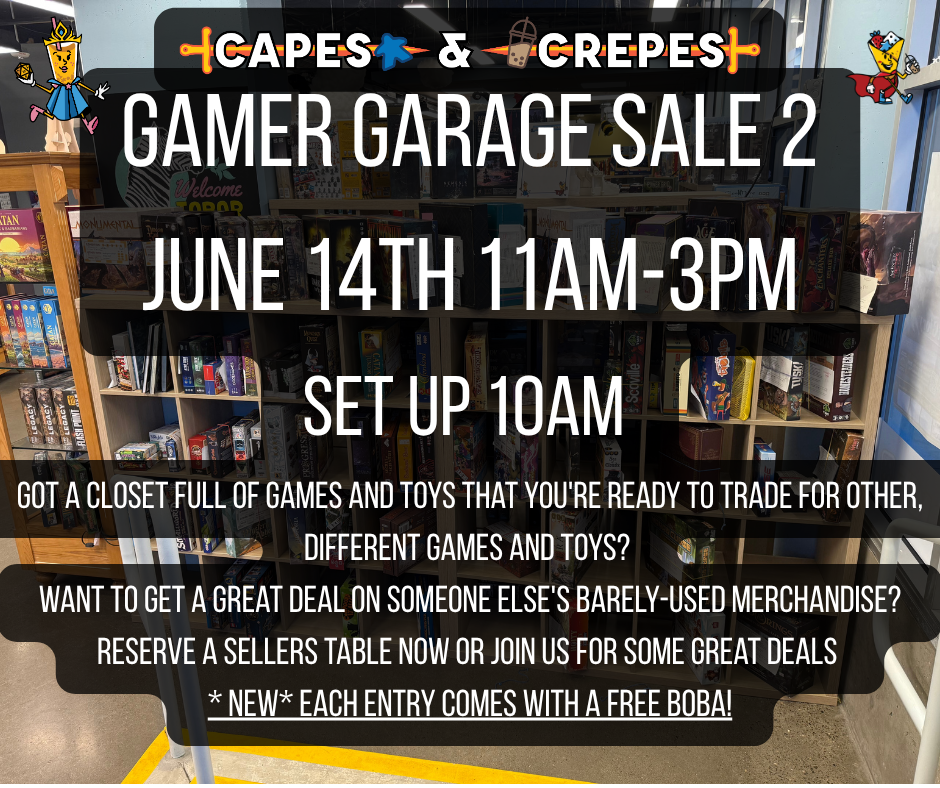 Gamer Garage Sale Table Reservation