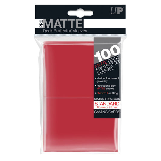 Ultrapro: Matte Standard Card Sleeves 100ct - Red