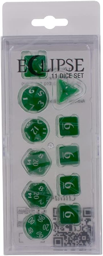 Ultrapro: Eclipse Dice - Set of 11 RPG Dice: Forest Green