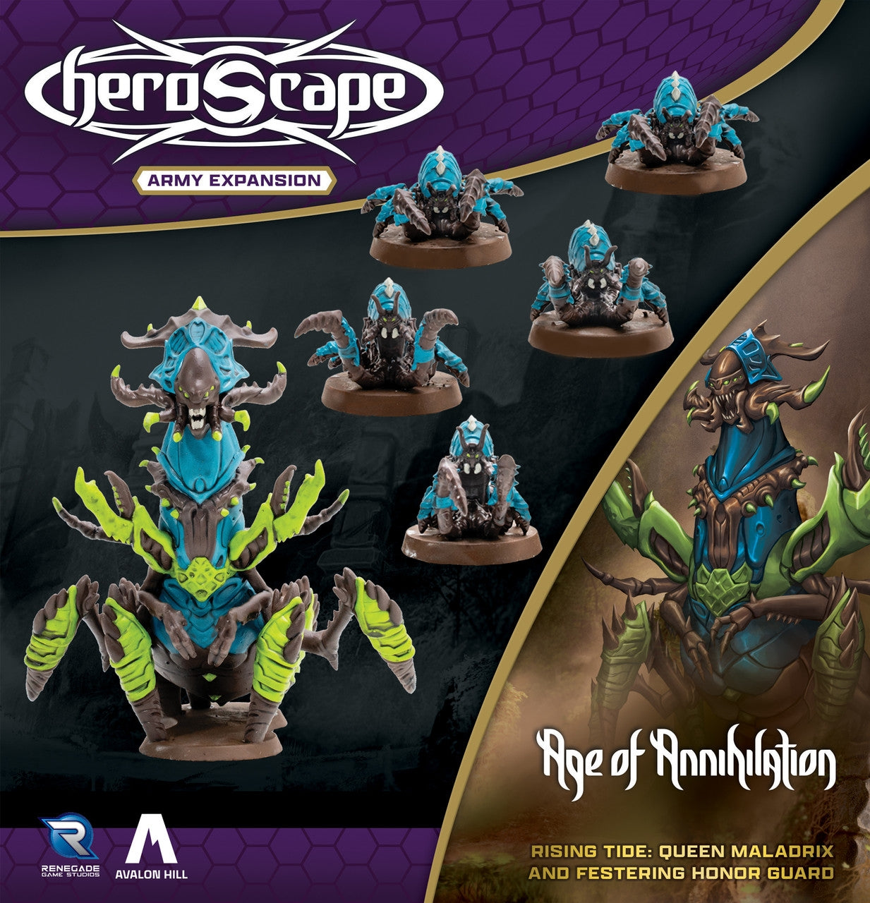 Heroscape: Rising Tide - Queen Maladrix and Festering Honor Guard Army