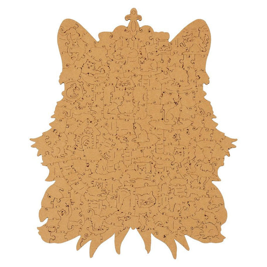 Puzzle: Wooden: Cat King 200 piece