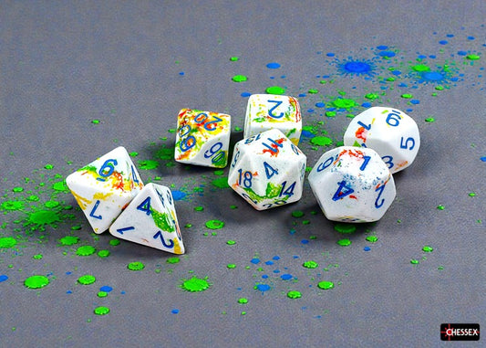 Chessex: Brush - Polyhedral Breezy/blue 7-Die Set