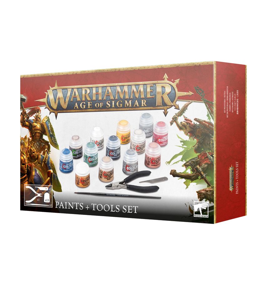 Warhammer AOS: Paints + Tools Set