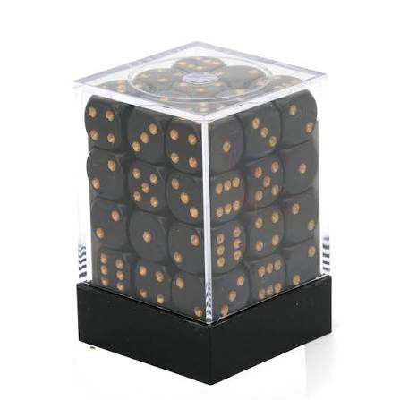 Chessex: 36pc 12mm d6 Dice Block - Opaque Black/Gold