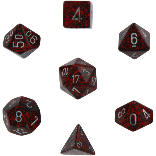 Chessex Speckled Silver Volcano Polyhedral 7-Dice Set