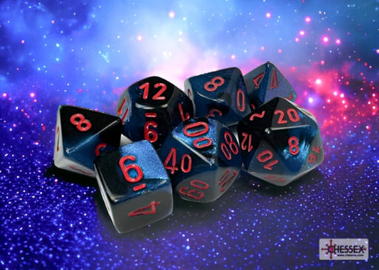 Chessex Gemini Black-Starlight/Red Polyhedral 7-Dice Set