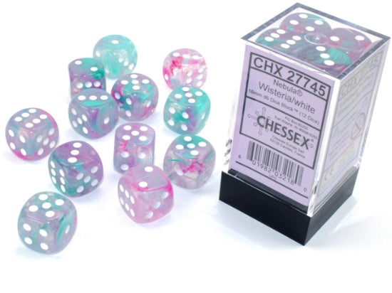 Chessex: 16mm Nebula Wisteria/White Luminary Dice Block