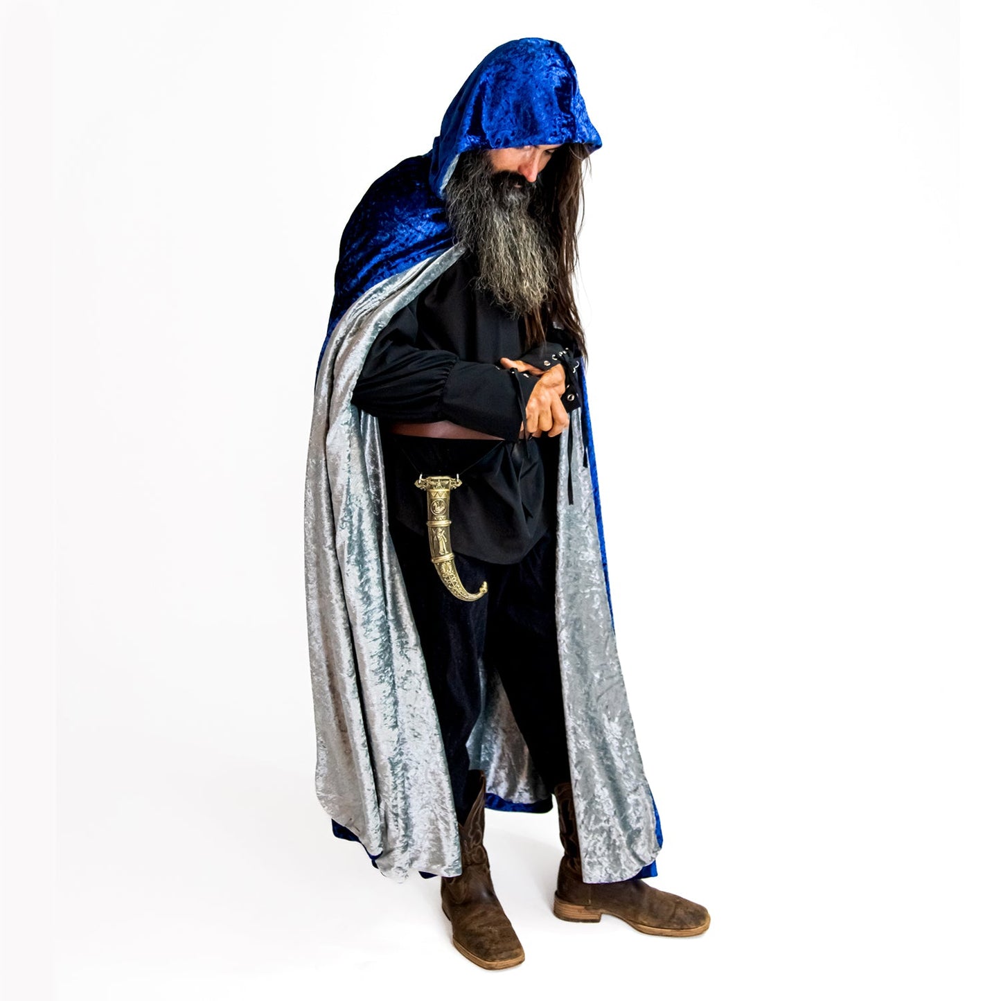 Reversible Hooded Cloak - Adult 56” Red/Gold