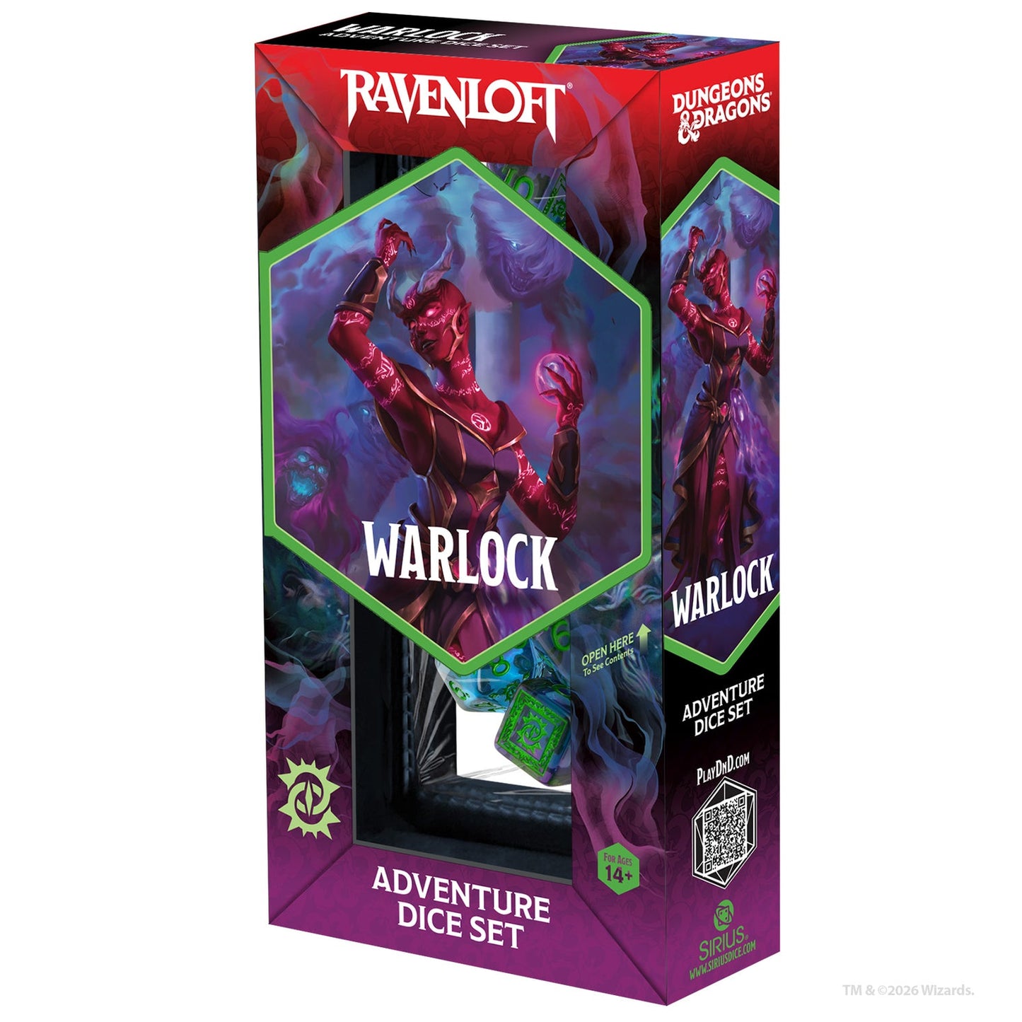 Dungeons and Dragons: Adventure Dice - Warlock: Purple, Green
