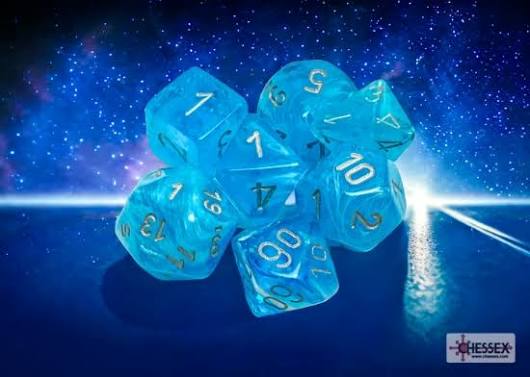 Chessex: Polyhedral Set of 7 - Sky/Silver Luminary